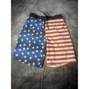Ocean Coast American Flag Men’s Board Shorts Size L Patriotic USA July 4th